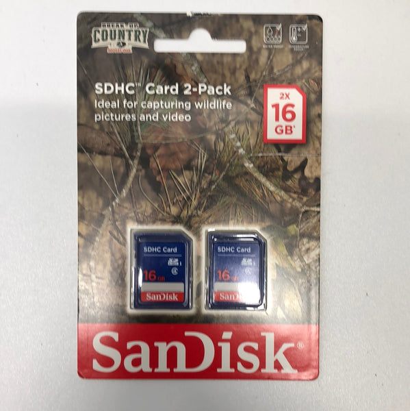 New in Box!! SanDisk SDHC Card 2-pack 2X 16GB