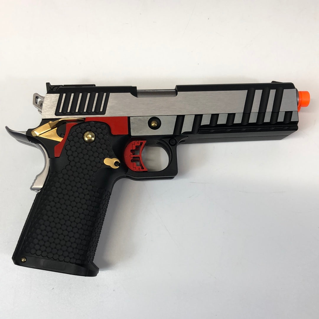 AW Armorer Works Custom HX21 6mm Double Barrel Gas Blowback Airsoft Pistol 1911